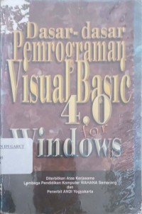 Image of Dasar-dasar pemograman Visual basic 4.0 Windows