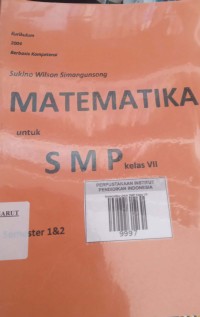 Image of Matematika Untuk SMP Kelas VII