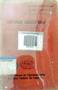 Image of Sintaksis Bahasa Bali